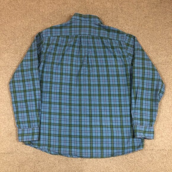 Viyella Button Down Long Sleeve Shirt Men's Size Large 16-16 1/2 Blue/Green - Picture 4 of 4